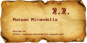 Mateas Mirandella névjegykártya